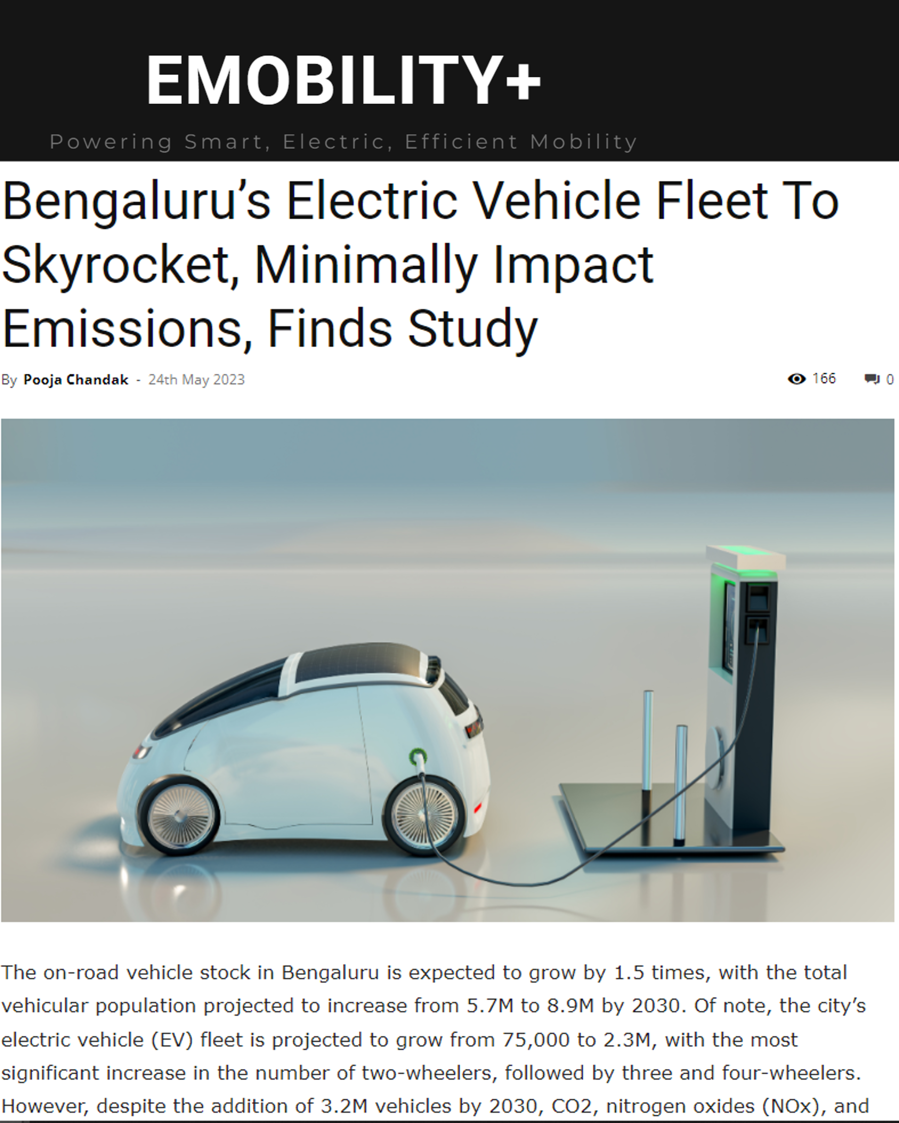 CSTEP’s study on the increasing electric vehicle fleet in Bengaluru covered by EMobility+